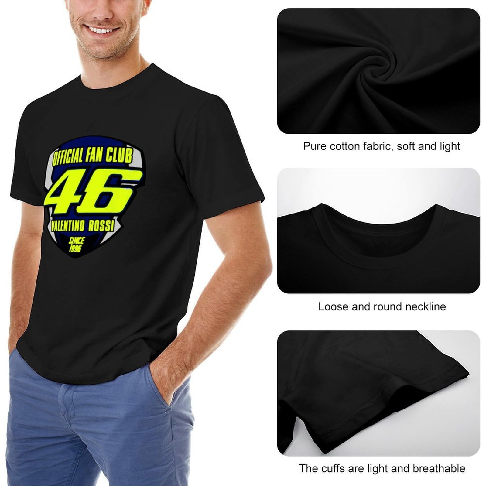Amazon.co.jp: Tシャツ メンズ バレンティーノ ロッシ VR46 ティー